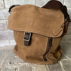 Coach Men’s Tan Suede Messenger Bag